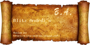 Blitz András névjegykártya