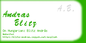 andras blitz business card